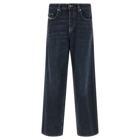 Diesel Blue Cotton Relaxed Fit Jeans