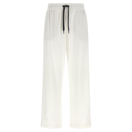 Brunello Cucinelli White Cotton Joggers (Workout Pants)