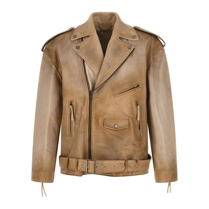 Golden Goose Beige Buffalo Leather Leather Jacket