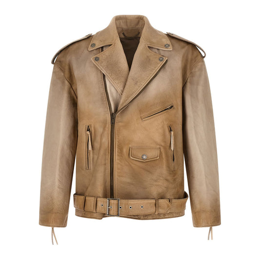 Golden Goose Beige Buffalo Leather Leather Jacket