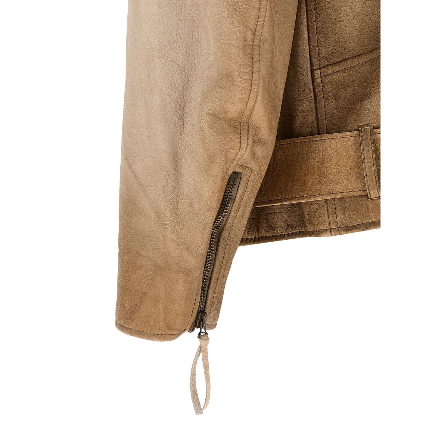 Golden Goose Beige Buffalo Leather Leather Jacket