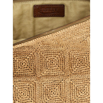 Ibeliv Beige Raffia Clutch Bag