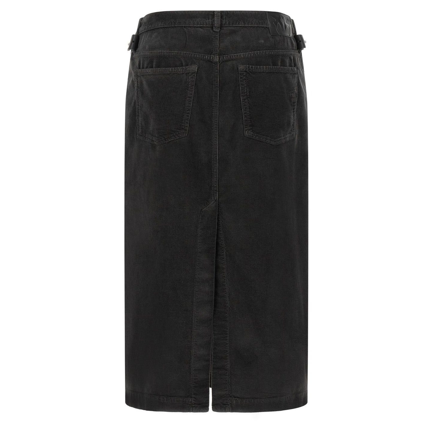 PINKO Black Cotton Midi Skirt