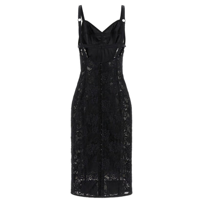 Dolce & Gabbana Black Polyamide Midi Dress