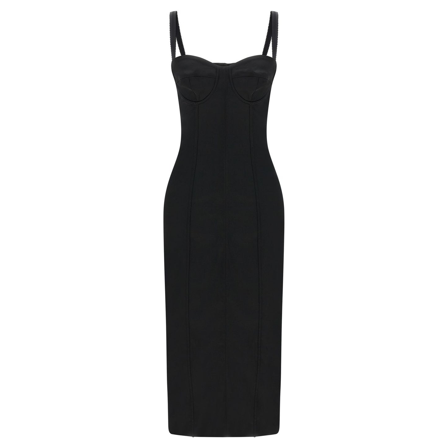 Dolce & Gabbana Black Acetate Midi Dress