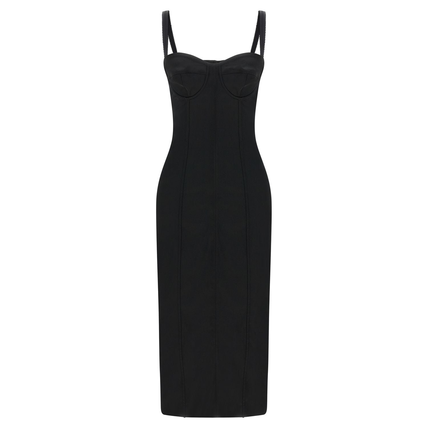 Dolce & Gabbana Black Acetate Midi Dress
