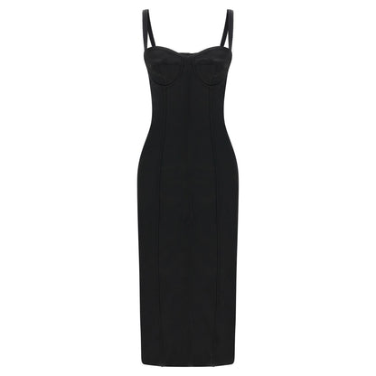 Dolce & Gabbana Black Acetate Midi Dress