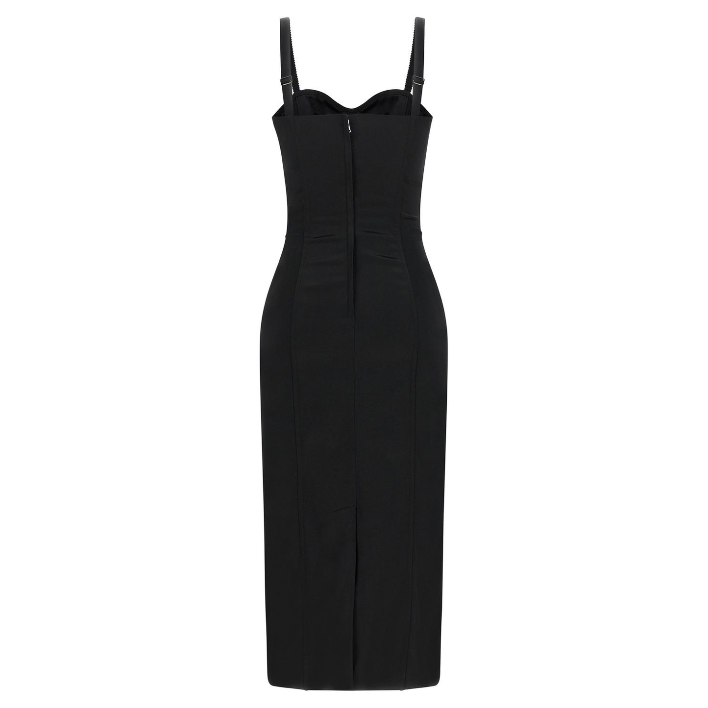 Dolce & Gabbana Black Acetate Midi Dress