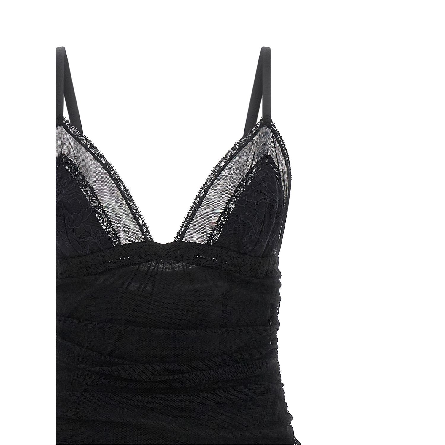 Dolce & Gabbana Black Polyamide Midi Dress