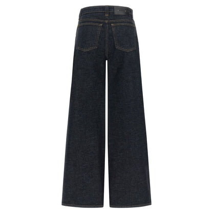 Khaite Blue Cotton Flared Jeans