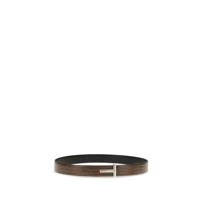 Tom Ford Brown Calf Leather Bos Taurus Belt
