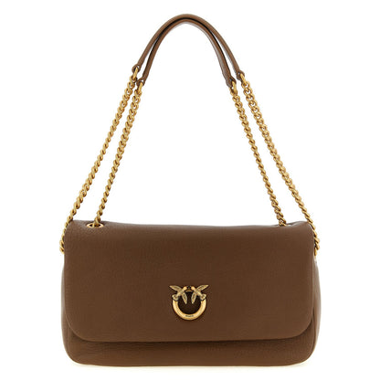 PINKO Brown Lamb Leather Shoulder Bag