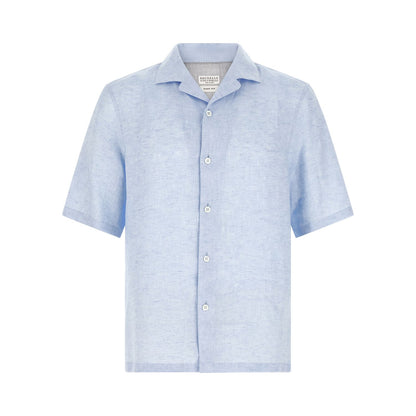 Brunello Cucinelli Blue Linen Blouse
