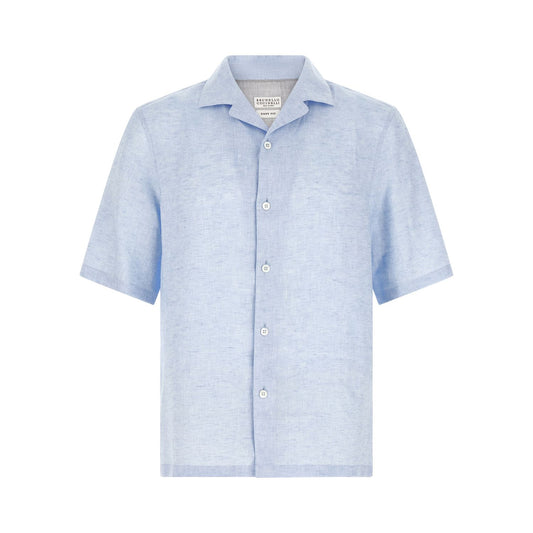Brunello Cucinelli Blue Linen Blouse