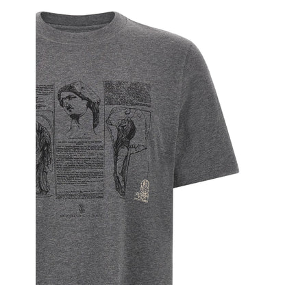 Brunello Cucinelli Gray Cotton T-Shirt