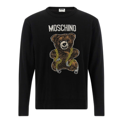 Moschino Black Virgin Wool Cardigan