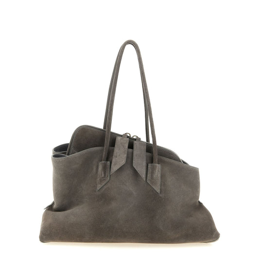 The Attico Gray Bovine Leather Shoulder Bag