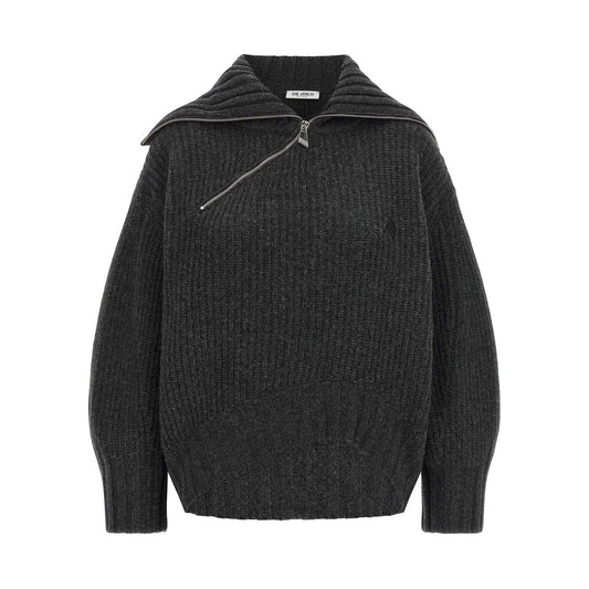 The Attico Gray Virgin Wool Cardigan