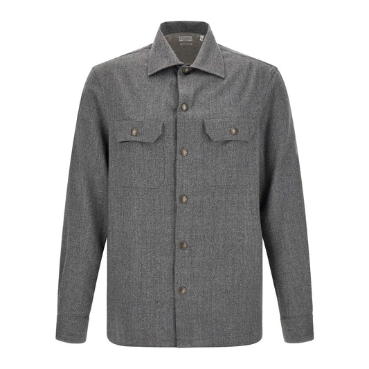 Brunello Cucinelli Gray Virgin Wool Blouse