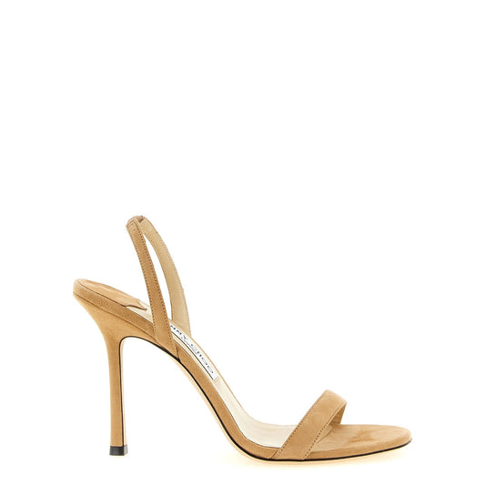 Jimmy Choo Beige Leather Stiletto Heel Sandals