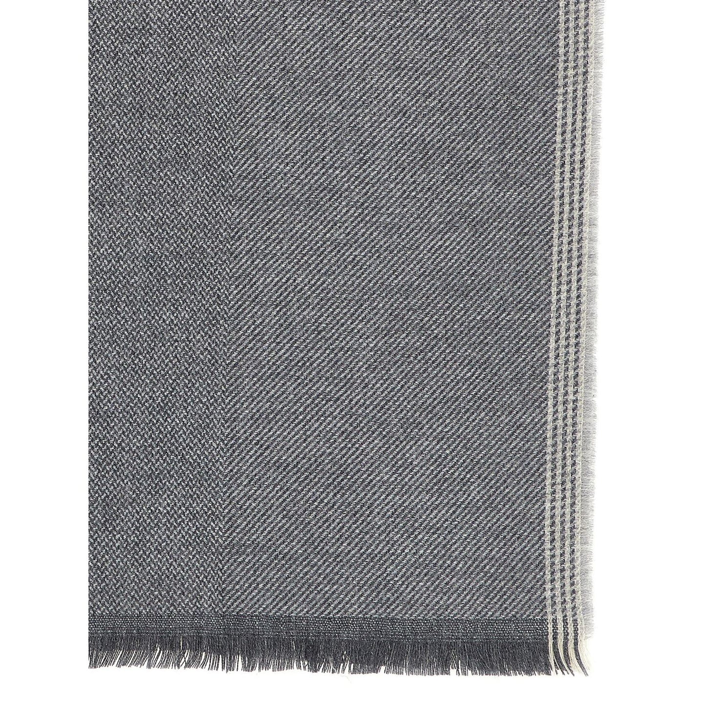 Brunello Cucinelli Gray Wool Scarf