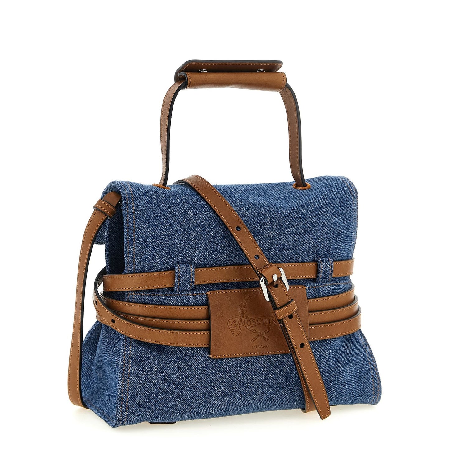 Moschino Blue Cotton Handbag