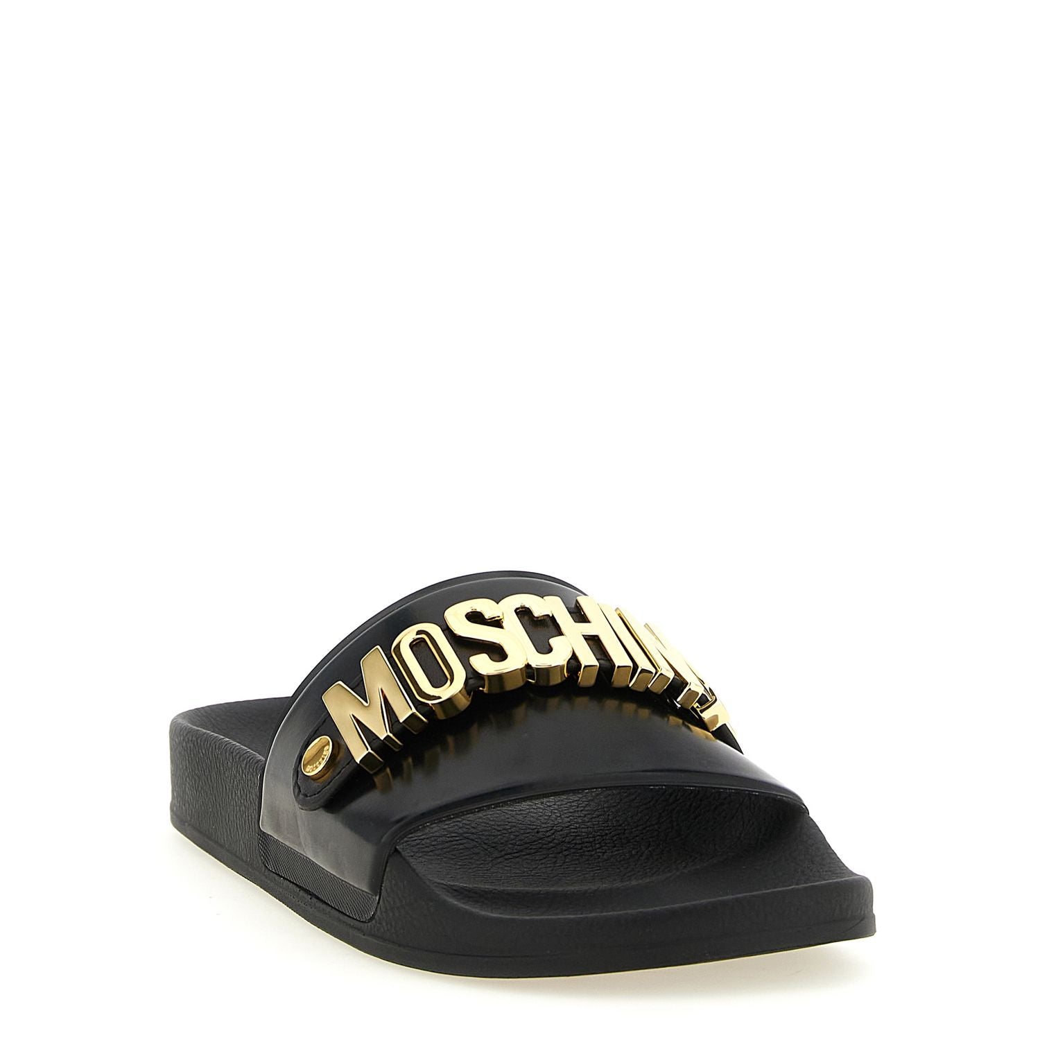Moschino Gold Pvc Slides