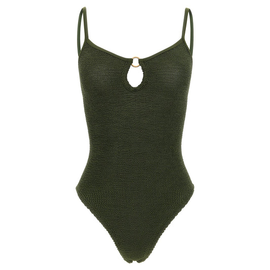 Hunza G Bicolor Polyamide One-Piece Swimsuit