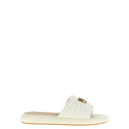 PINKO White Lambskin Slides