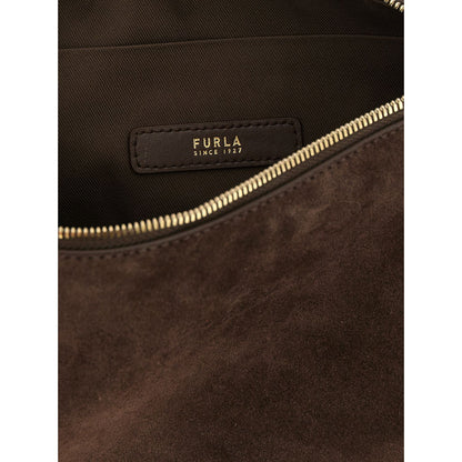 Furla Brown Calfskin Shoulder Bag