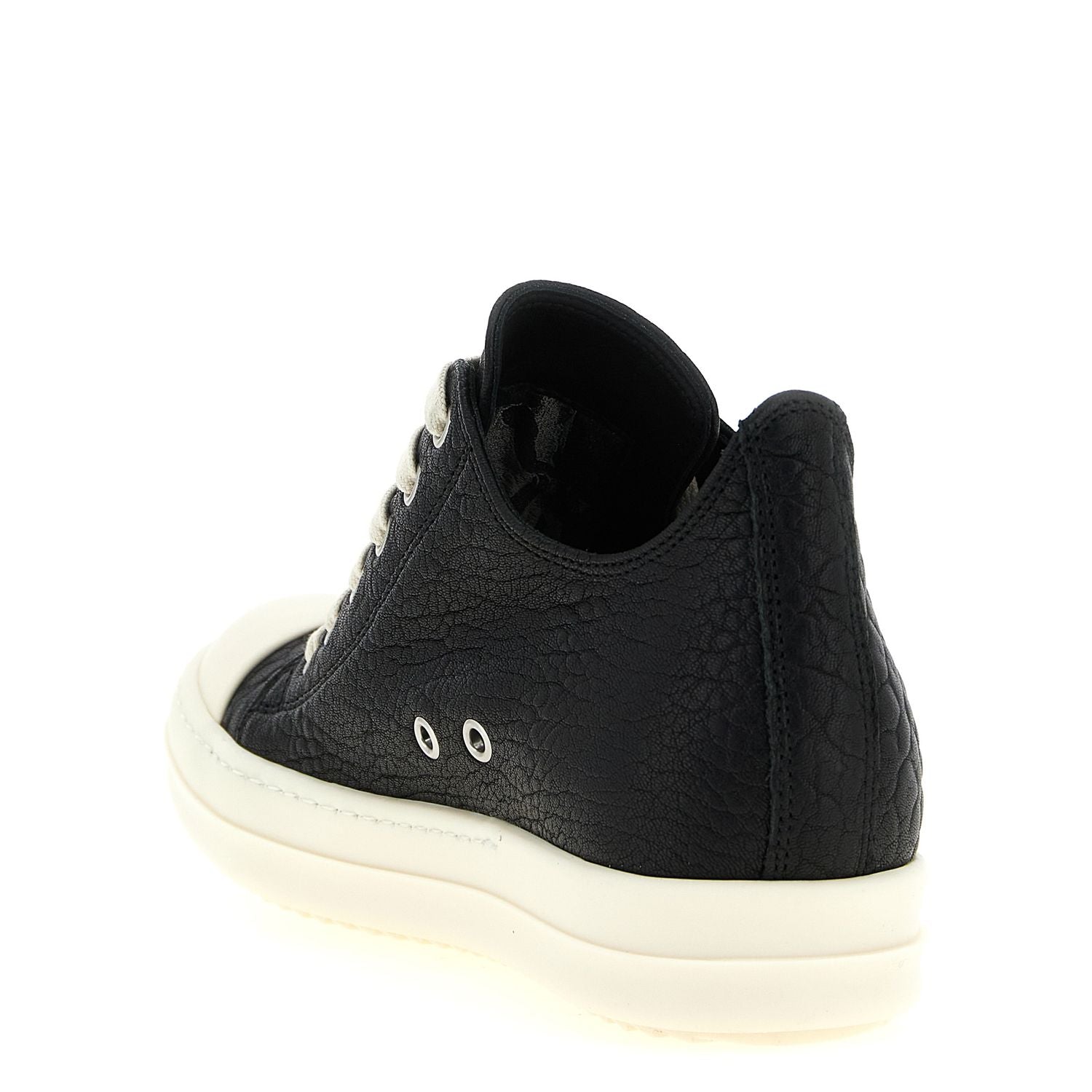 Rick Owens Bicolor Lamb Leather Low Top Sneakers
