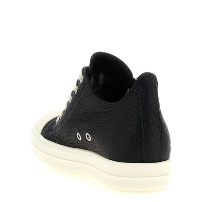 Rick Owens Bicolor Lamb Leather Low Top Sneakers