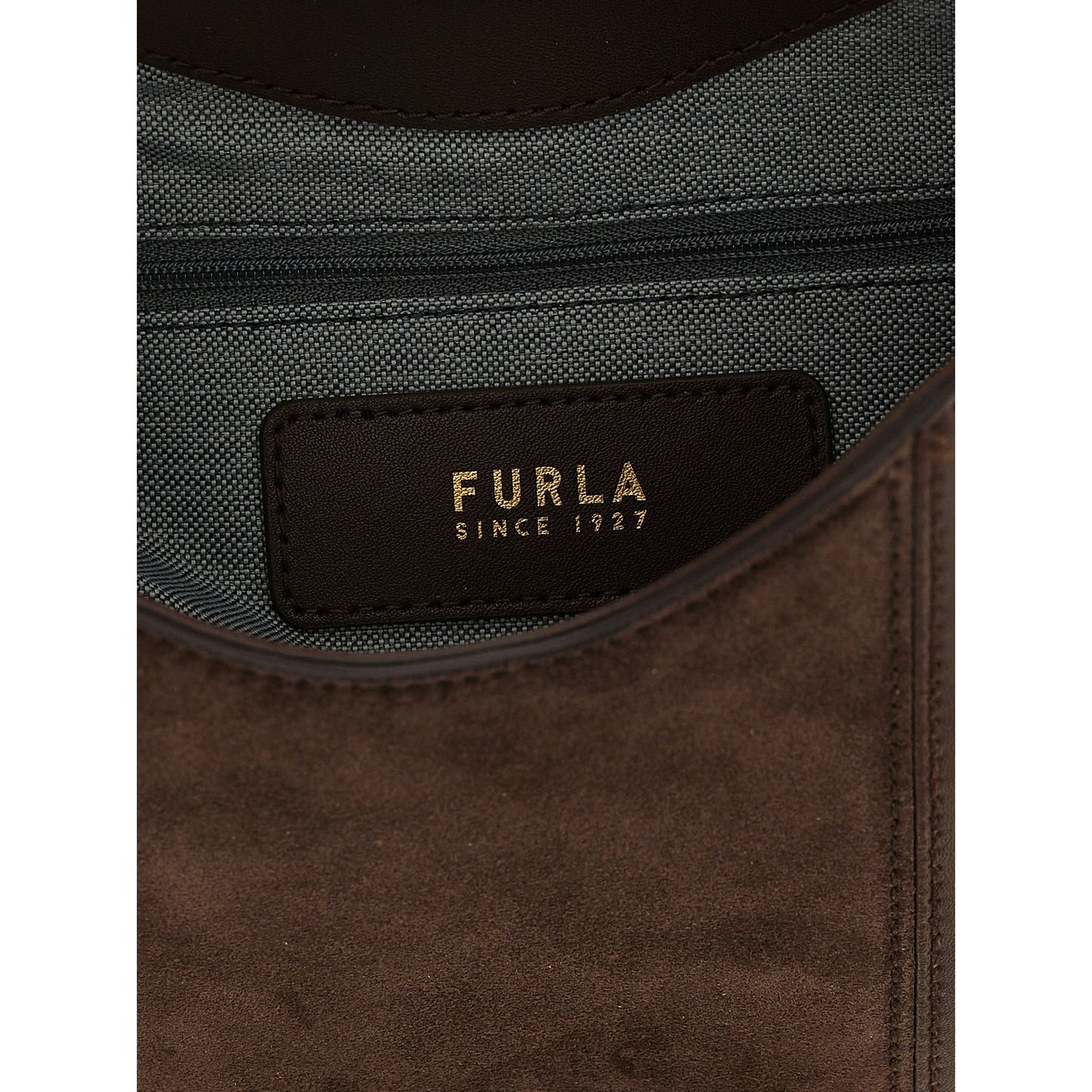 Furla Brown Calfskin Shoulder Bag