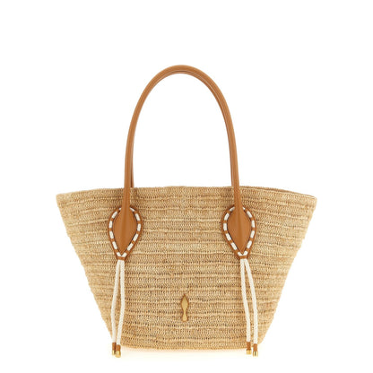 Christian Louboutin Beige Raffia Tote Bag