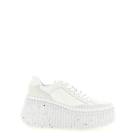 Chloé White Polyester Wedge Sandals