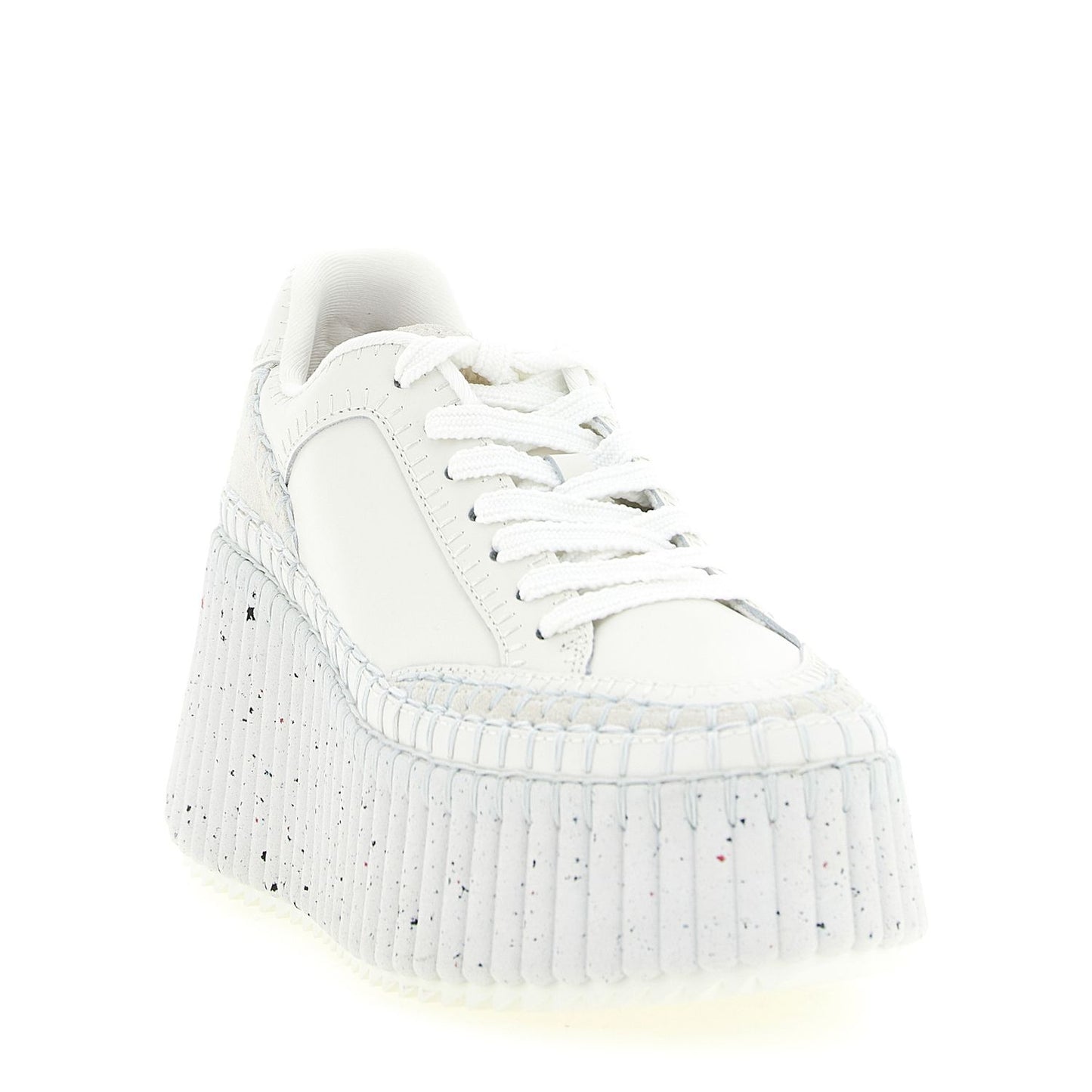 Chloé White Polyester Wedge Sandals