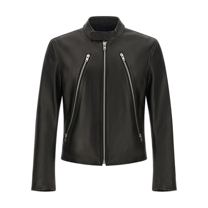 Maison Margiela Black Lamb Leather Leather Jacket