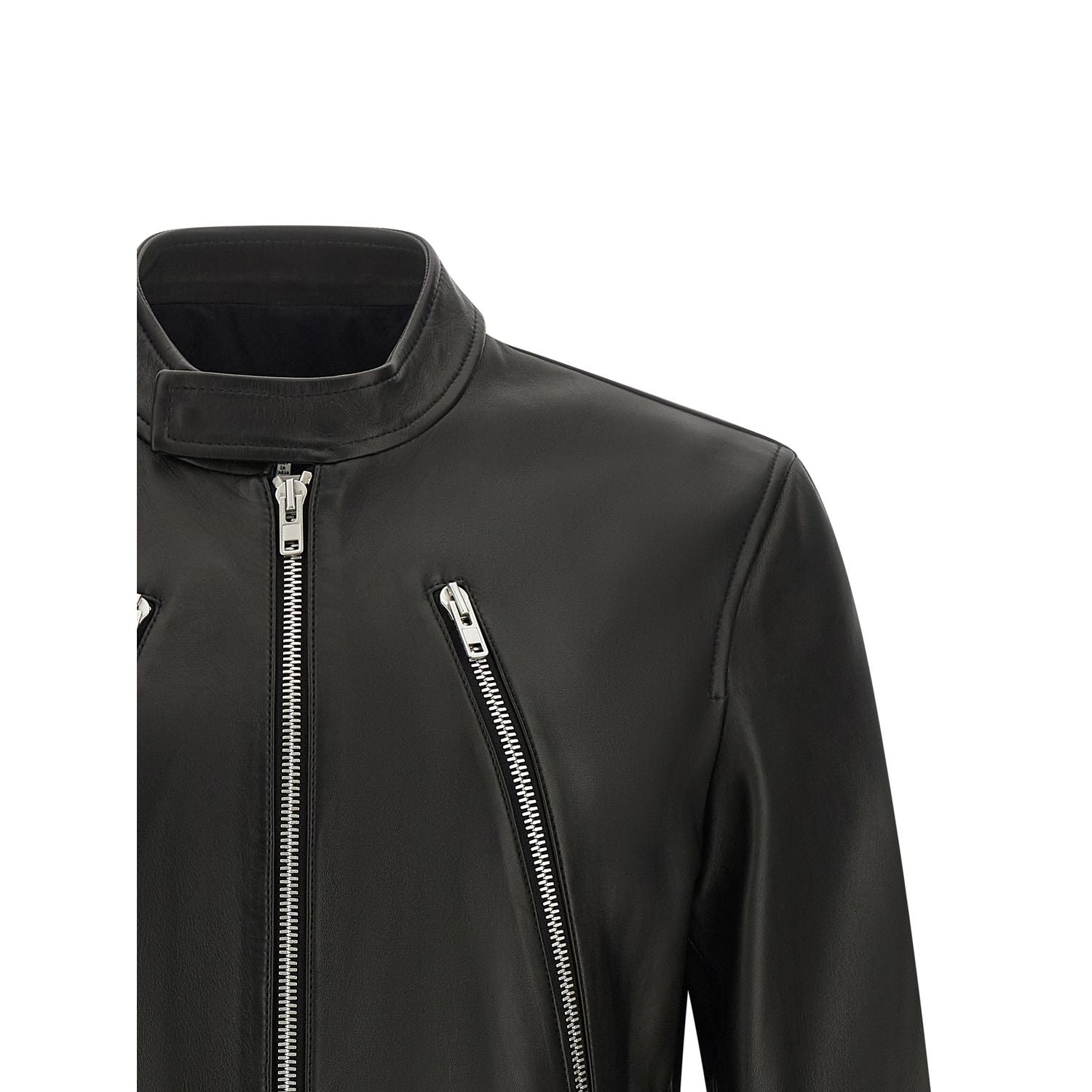 Maison Margiela Black Lamb Leather Leather Jacket