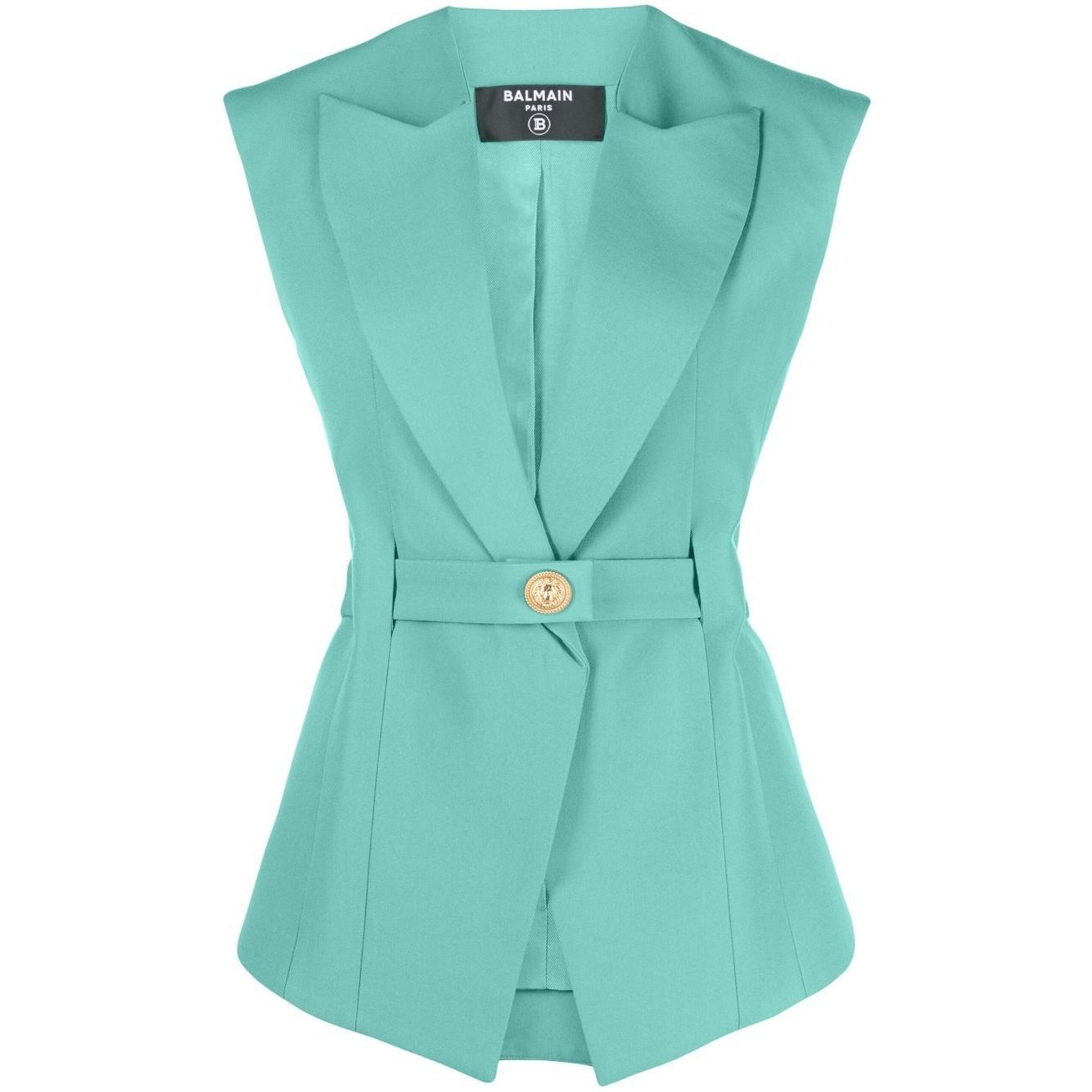 Balmain Sleeveless belted jacket