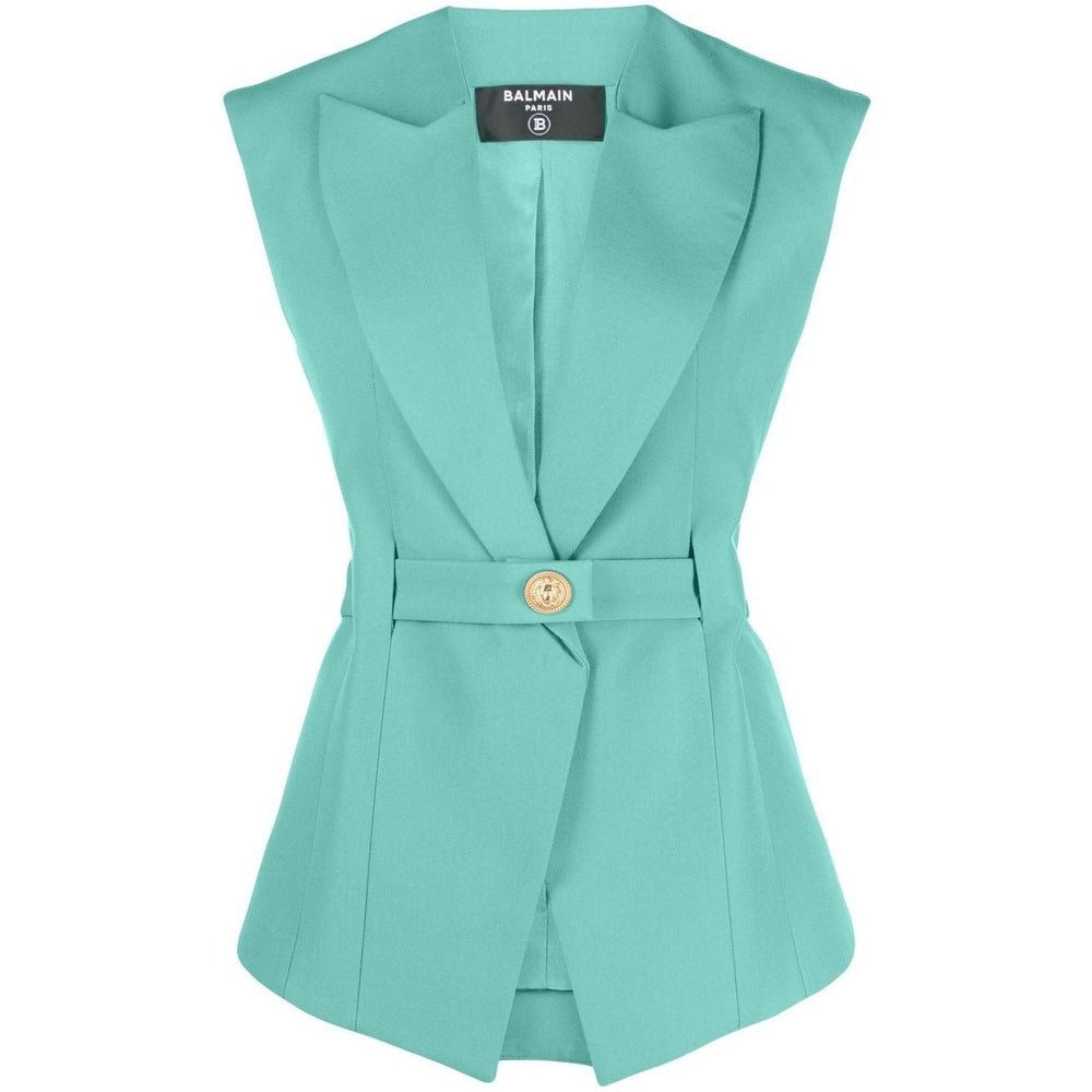 Balmain Sleeveless belted jacket Jackets