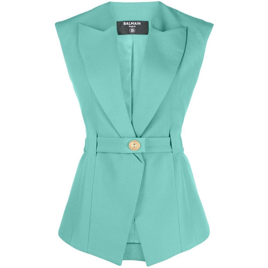 Balmain Sleeveless belted jacket Jackets