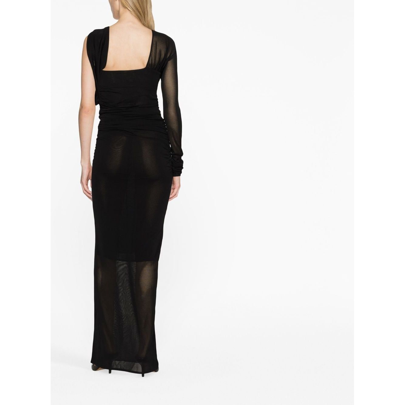 Saint Laurent semi-sheer one-sleeve long dress Dresses