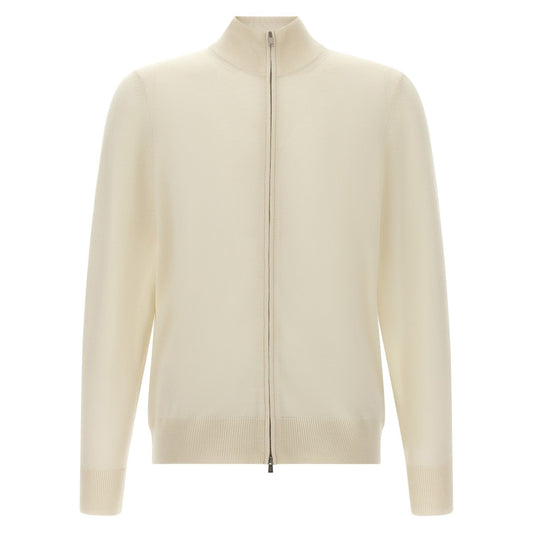 Hugo Boss White Virgin Wool Cardigan