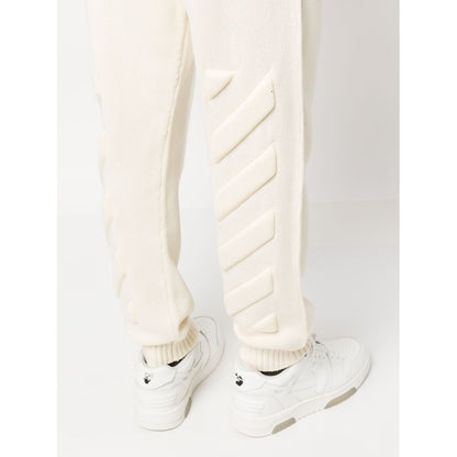 Off White Diag-stripe knitted track pants Trousers