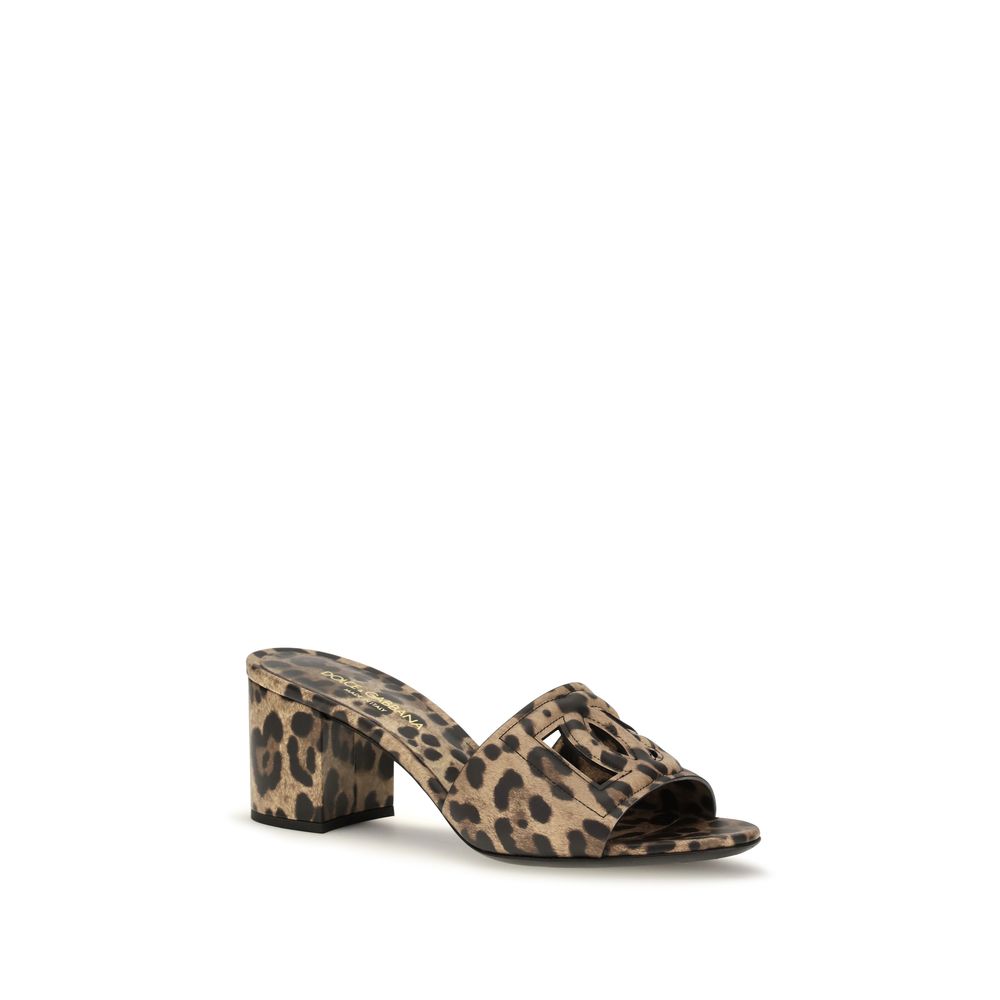 Dolce & Gabbana Beige Calf Leather Bos Taurus Mules