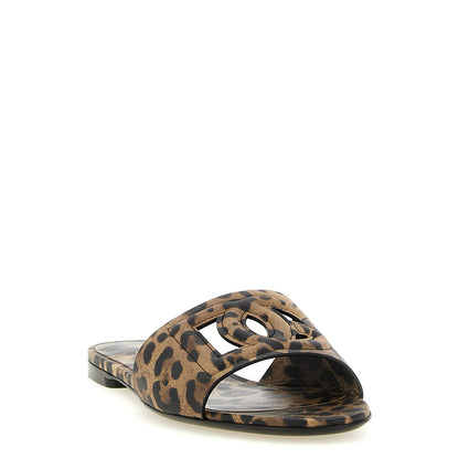 Dolce & Gabbana Brown Calfskin Slides