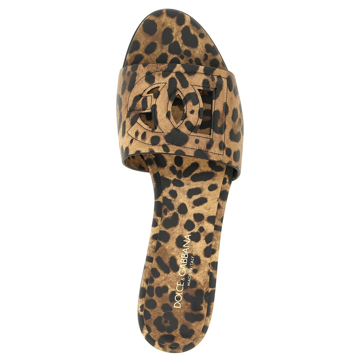 Dolce & Gabbana Brown Calfskin Slides