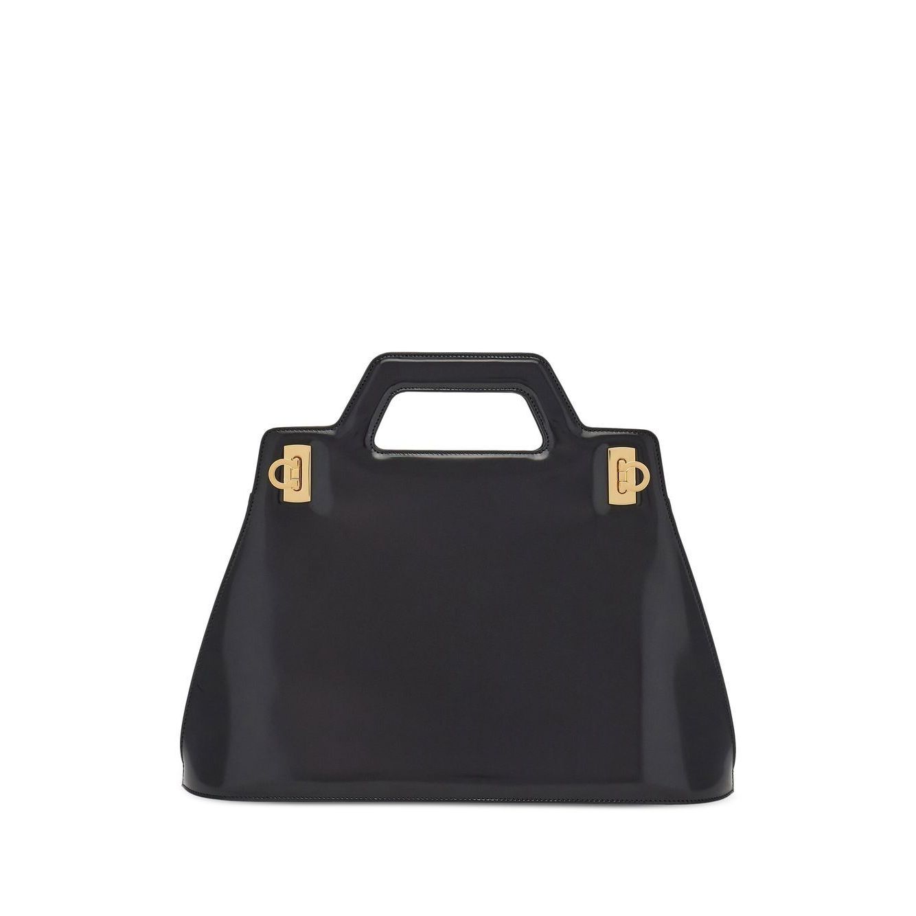 Front view with bag zipped and handles upright.