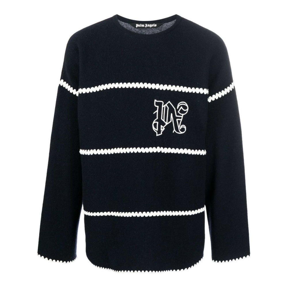 Palm Angels Sweaters Blue Topwear