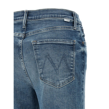Mother Denim Blue Cotton Flared Jeans